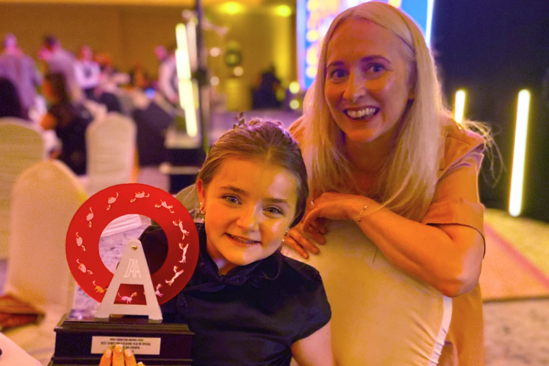 Irish Animation Awards 2025 Awards staff members with trophy