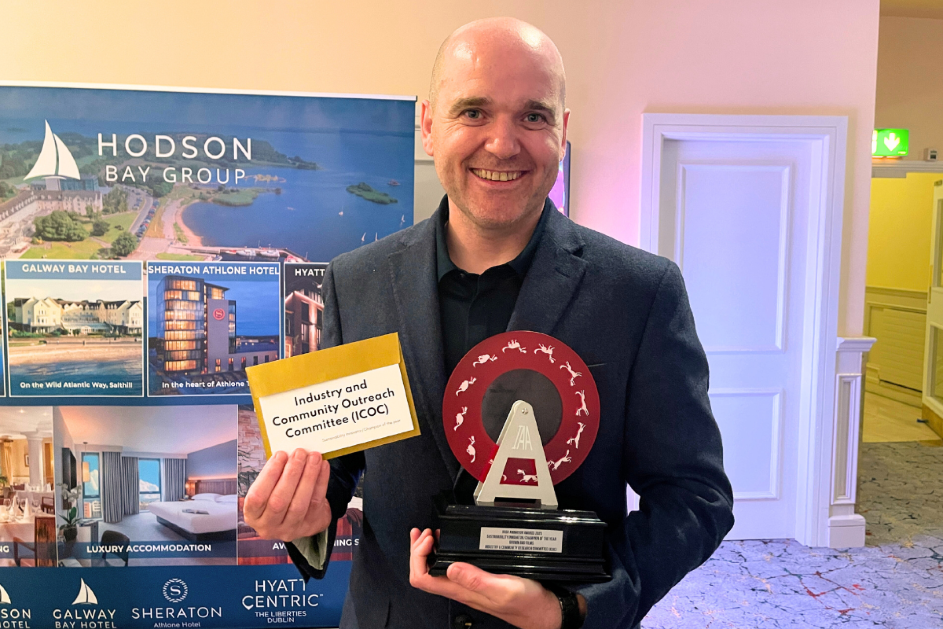 Irish Animation Awards 2025 Awards staff member with award