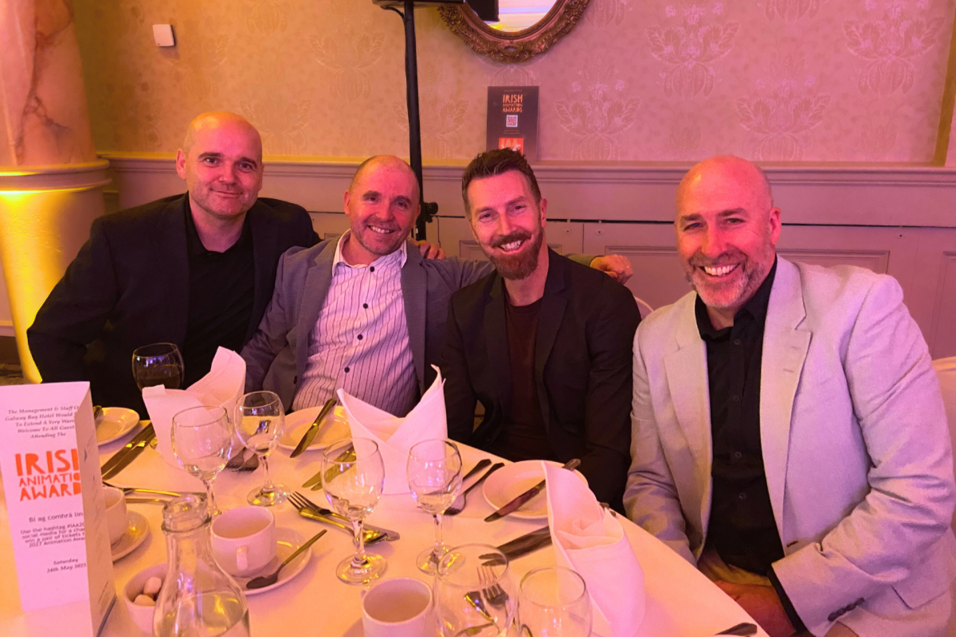Irish Animation Awards 2025 Awards four staff at awards ceremony