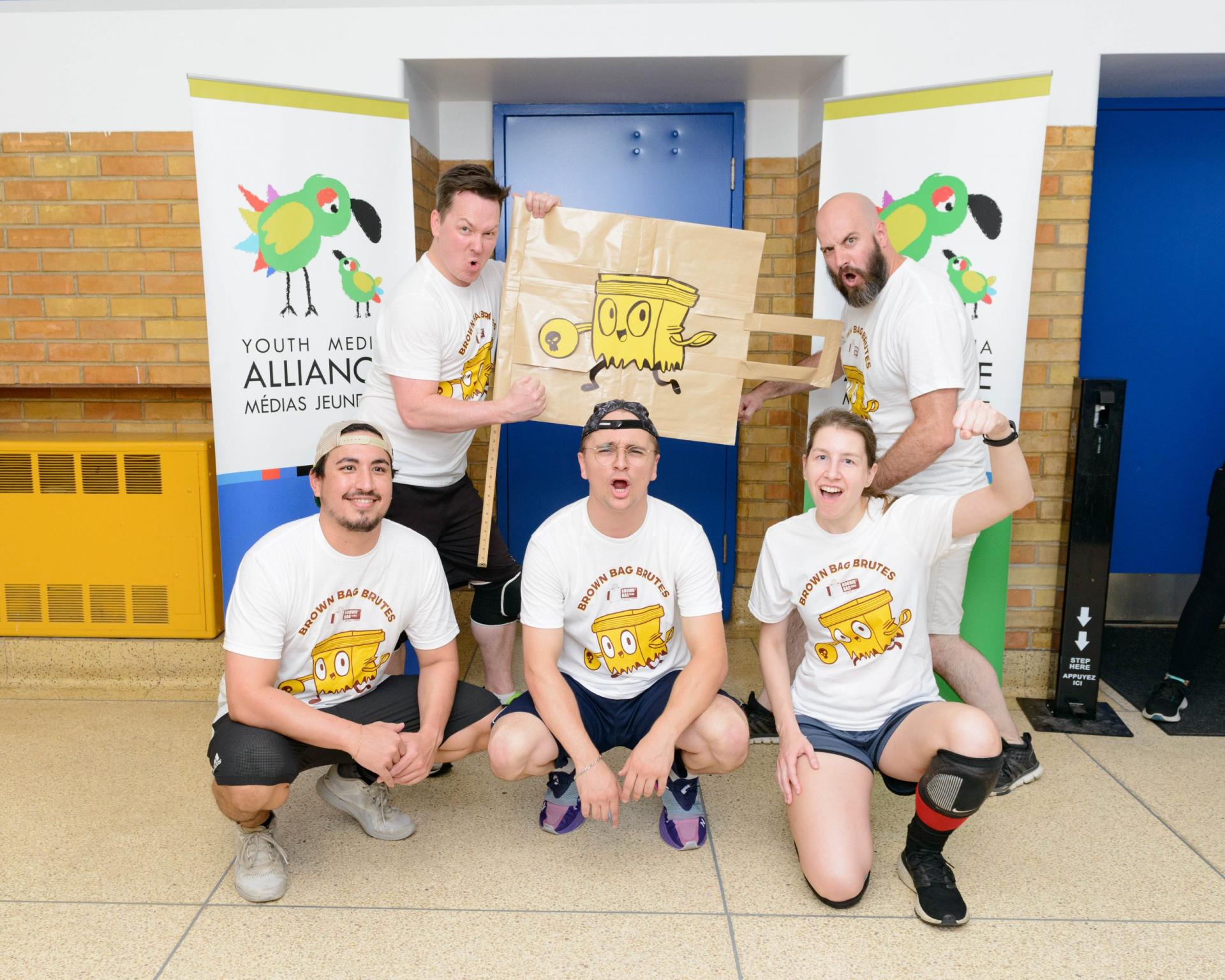 Brown Bag Films at dodge ball tournament - team shot