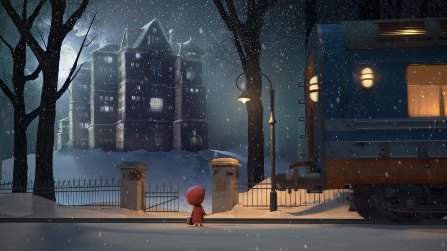 A still from the short film Anya featuring a young girl in an orphanage