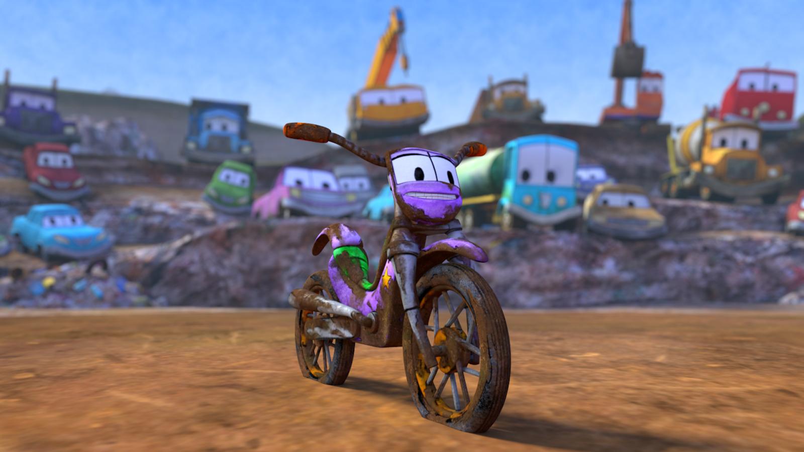 A motorbike character 