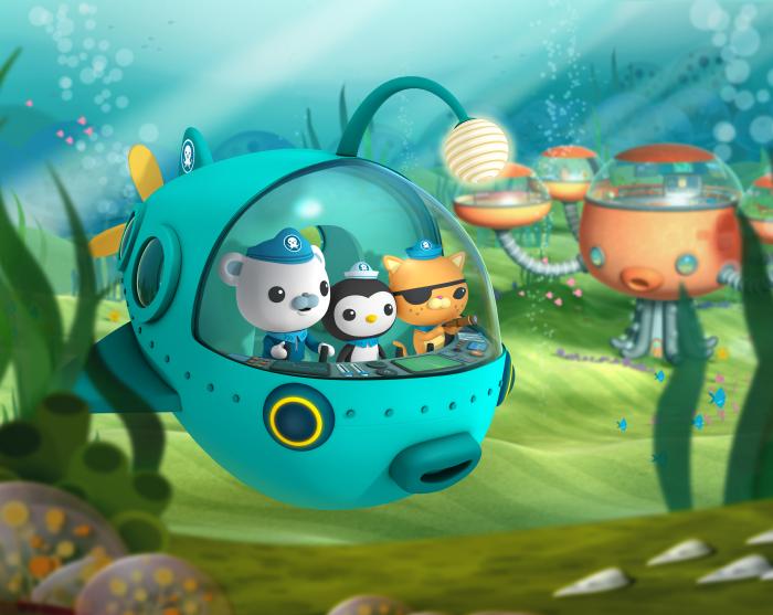 Octonauts in their Gup-A vehicle 