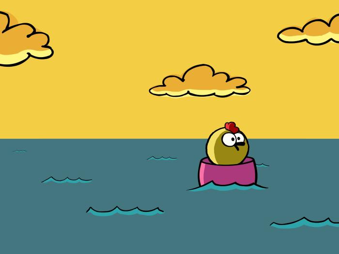 Peep and the Big Wide World - Episodic Still - Bird on a raft.