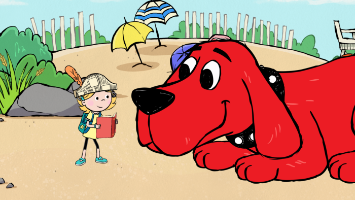 Clifford the Big Red Dog - Episodic Still - Clifford hangs out with his friend Emily Elizabeth on the beach